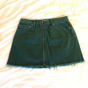 Free People Denim Skirt in Green